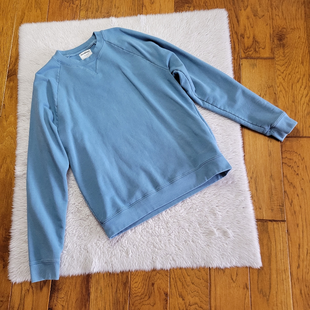 Brooklinen Sweatshirt Men's Medium Blue The Loungewear Collection Modal Cotton